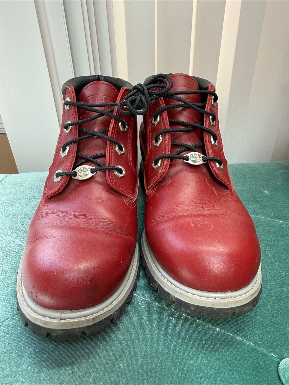Timberland Men's Red Leather Work Boots